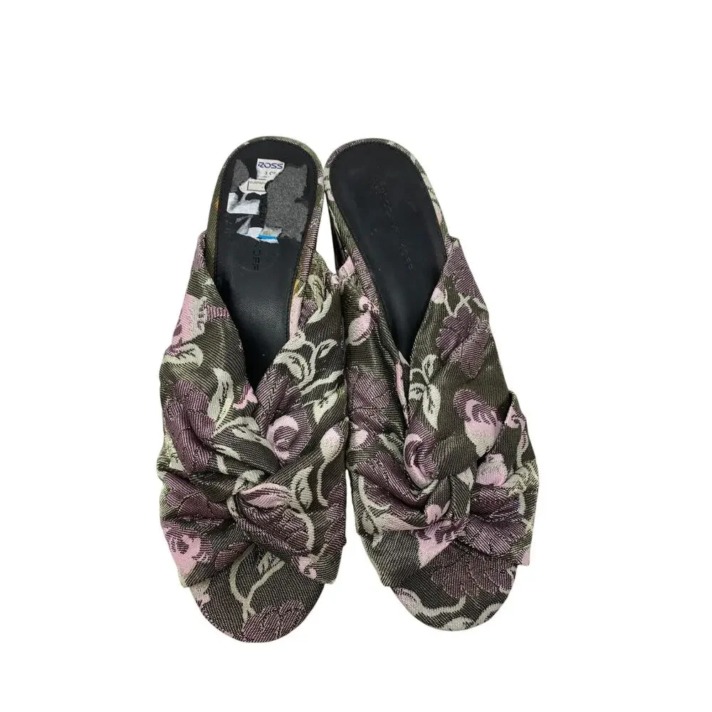 Rebecca Minkoff Jaden Floral Jacquard Platform Sandals Womens Sz 10 Purple Green - Picture 3 of 8